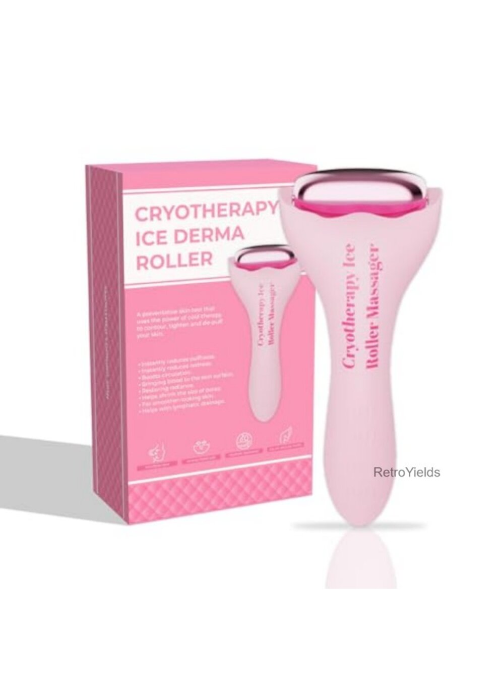 Aluminum Facial Ice Roller Cold Therapy Skin Care De-Puff Tighten Pores Massage